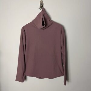 Youer Micro Grid Fleece Funnel Neck Pullover Sweatshirt Womens Size Small *X